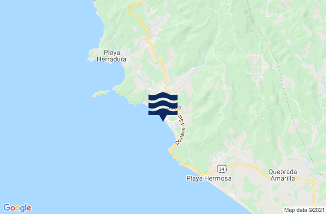 Garabito, Costa Ricaの潮見表地図