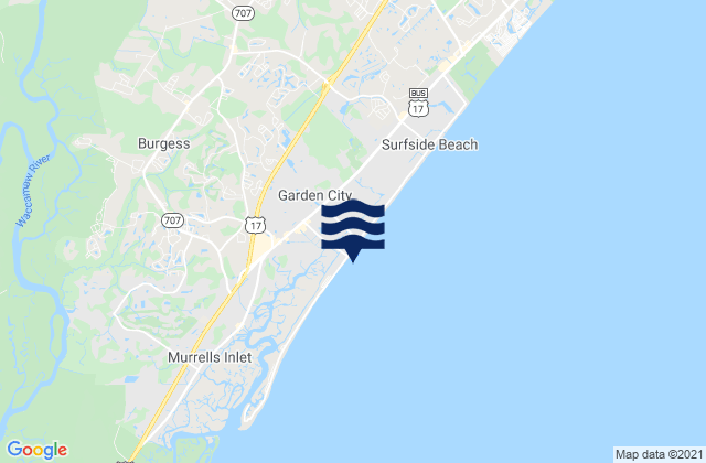 Garden City Pier (ocean), United Statesの潮見表地図
