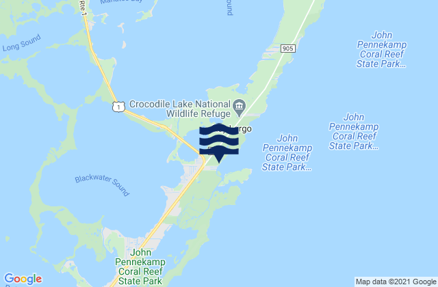 Garden Cove Key Largo, United Statesの潮見表地図