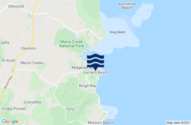 Garners Beach, Australiaの潮見表地図