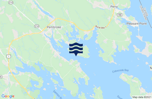 Garnet Point Pennamquan River, Canadaの潮見表地図
