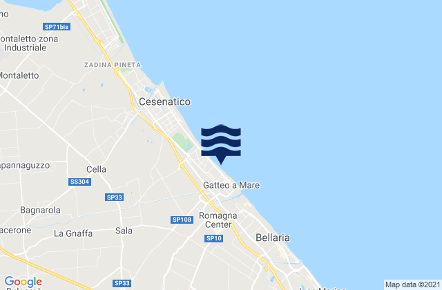 Gatteo-Sant'Angelo, Italyの潮見表地図