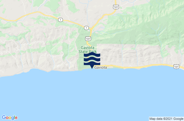 Gaviota Beach, United Statesの潮見表地図