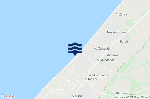 Gaza, Israelの潮見表地図