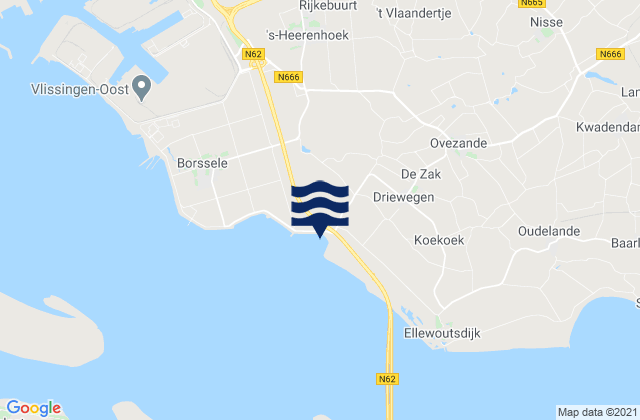 Gemeente Borsele, Netherlandsの潮見表地図