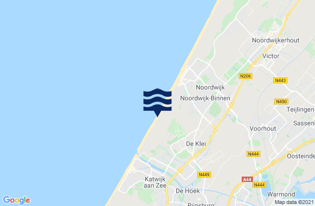 Gemeente Leiden, Netherlandsの潮見表地図