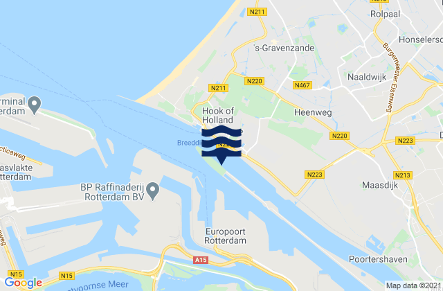 Gemeente Maassluis, Netherlandsの潮見表地図