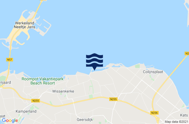 Gemeente Noord-Beveland, Netherlandsの潮見表地図