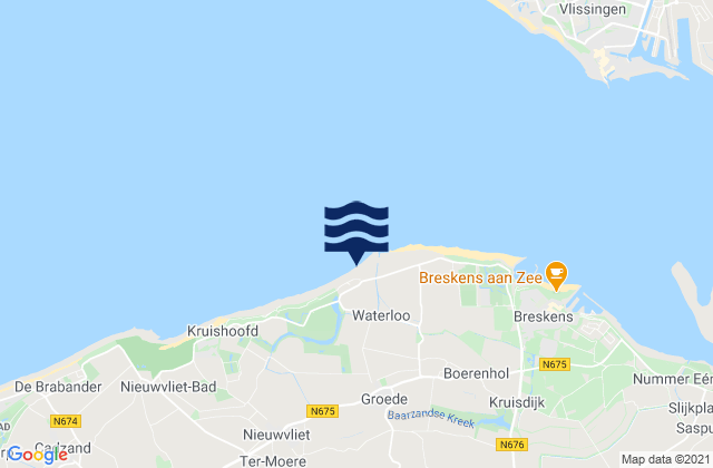 Gemeente Sluis, Netherlandsの潮見表地図