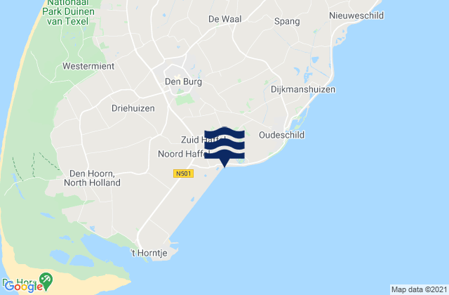 Gemeente Texel, Netherlandsの潮見表地図