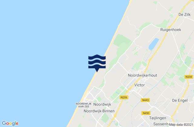 Gemeente Teylingen, Netherlandsの潮見表地図