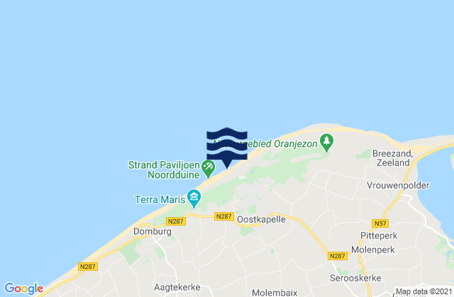 Gemeente Veere, Netherlandsの潮見表地図