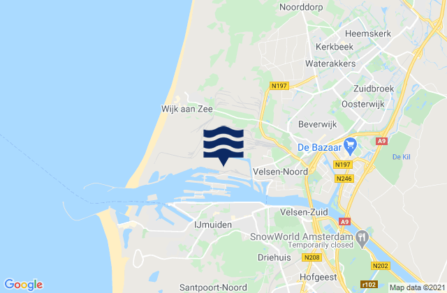 Gemeente Velsen, Netherlandsの潮見表地図