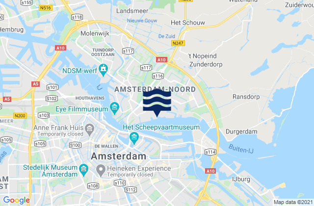 Gemeente Zaanstad, Netherlandsの潮見表地図
