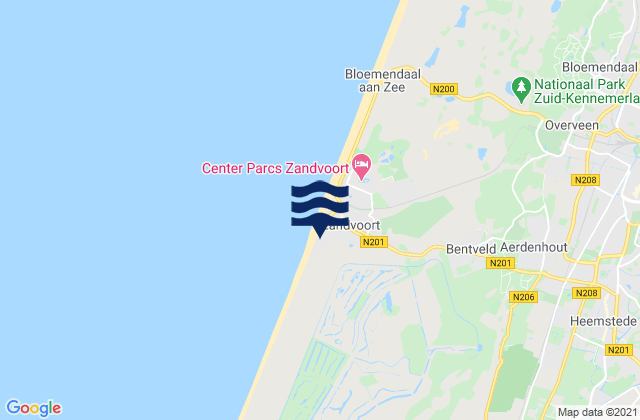 Gemeente Zandvoort, Netherlandsの潮見表地図
