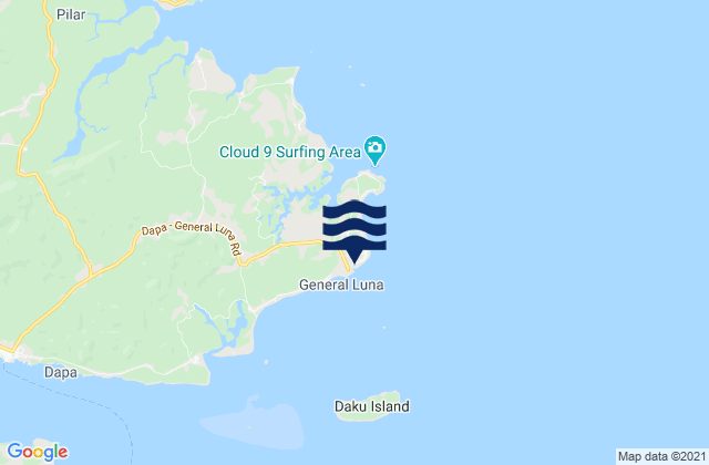 General Luna, Philippinesの潮見表地図