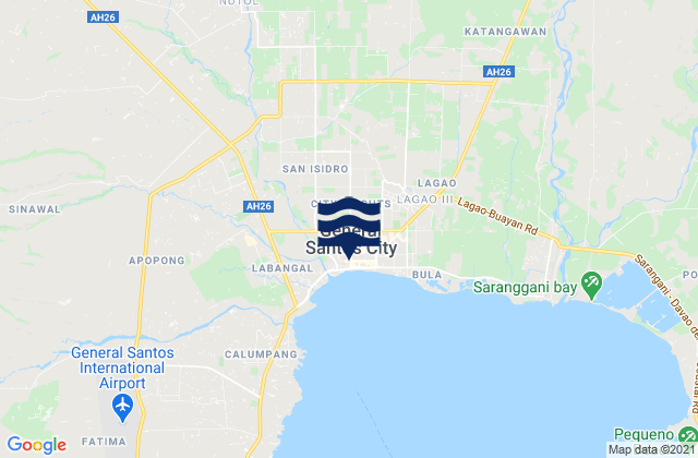 General Santos City (Dadiangas), Philippinesの潮見表地図