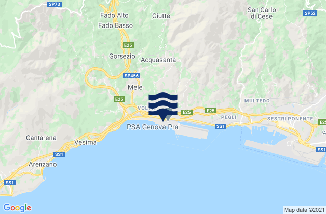 Genoa Voltri, Italyの潮見表地図