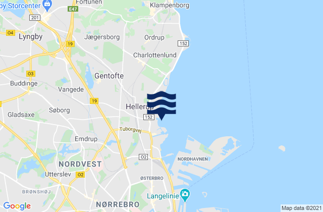 Gentofte Kommune, Denmarkの潮見表地図
