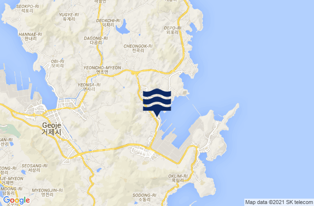 Geoje-si, South Koreaの潮見表地図