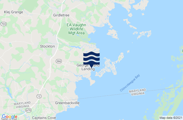 George Island Landing, Chincoteague Bay, United Statesの潮見表地図