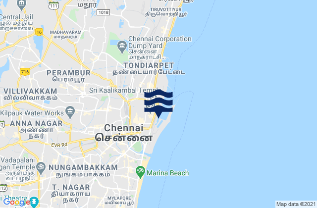 George Town, Indiaの潮見表地図