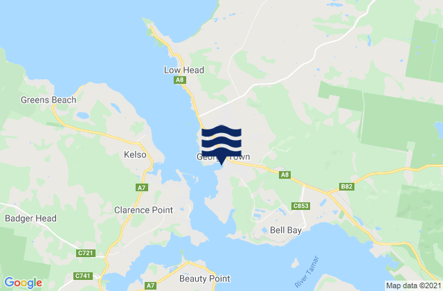 George Town, Australiaの潮見表地図