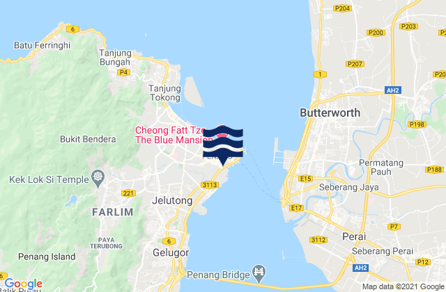 George Town, Malaysiaの潮見表地図