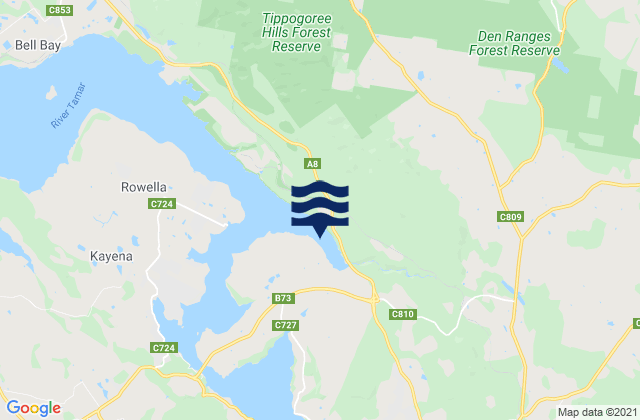 George Town, Australiaの潮見表地図