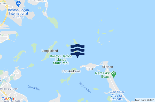 Georges Island 0.3 n.mi. SSE of, United Statesの潮見表地図