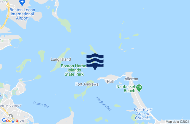Georges Island 0.4 n.mi. SSE of, United Statesの潮見表地図