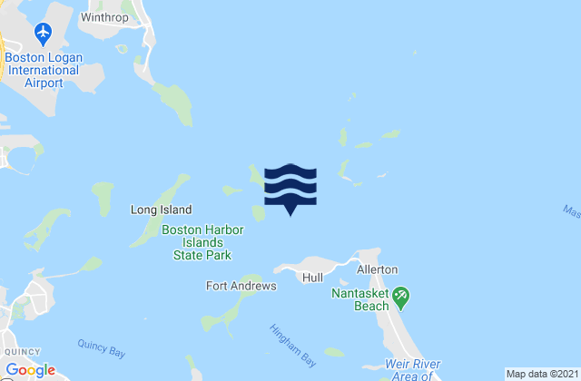 Georges Island 0.4 n.mi. east of, United Statesの潮見表地図