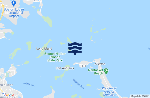 Georges Island 0.4nm southeast of, United Statesの潮見表地図
