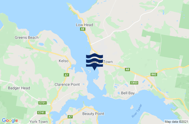 Georgetown, Australiaの潮見表地図