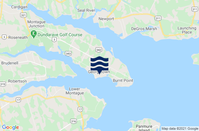 Georgetown Harbour, Canadaの潮見表地図