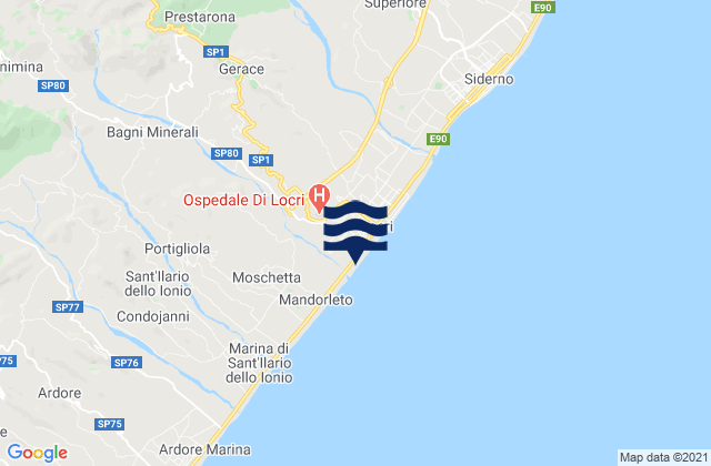 Gerace, Italyの潮見表地図