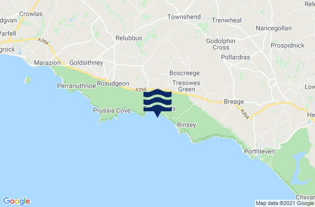 Germoe, United Kingdomの潮見表地図