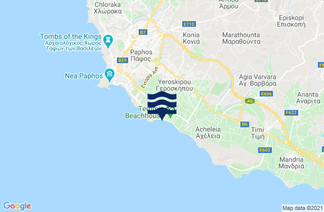Geroskípou Municipality, Cyprusの潮見表地図