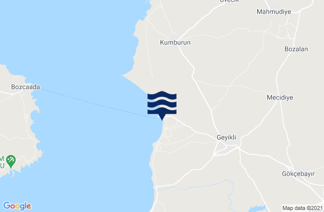 Geyikli, Turkeyの潮見表地図