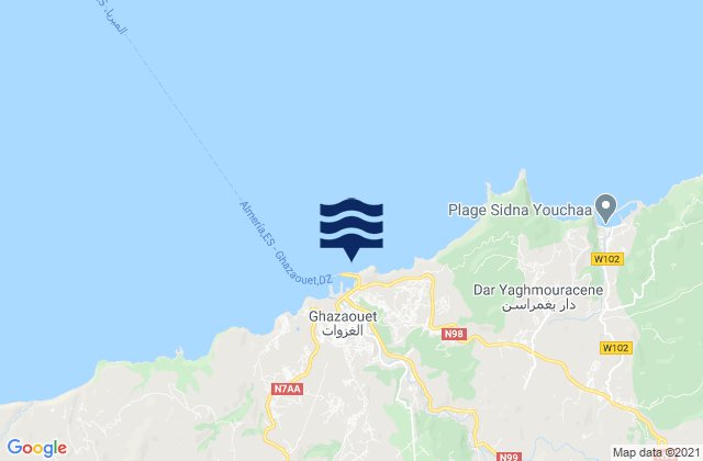Ghazaouet Port, Algeriaの潮見表地図