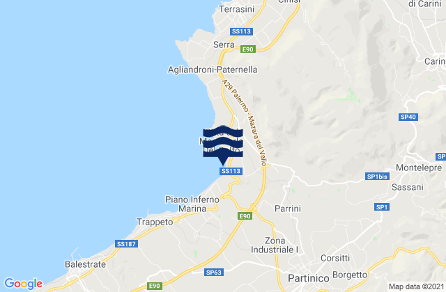 Giardinello, Italyの潮見表地図