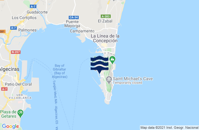 Gibraltar (U.K.), Spainの潮見表地図