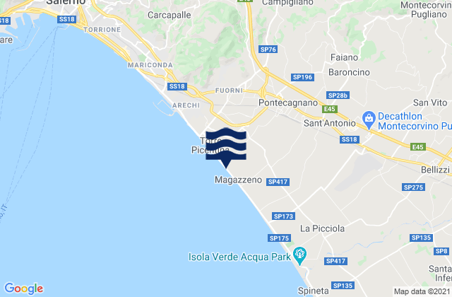 Giffoni Valle Piana, Italyの潮見表地図
