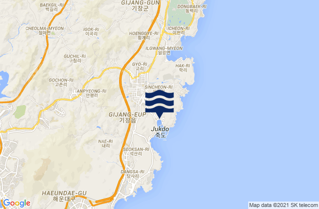 Gijang, South Koreaの潮見表地図