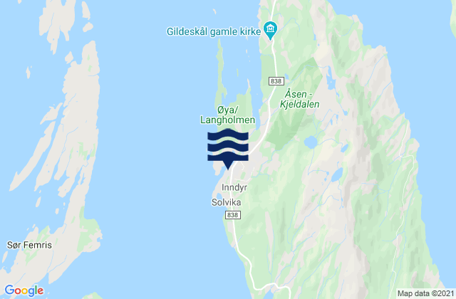 Gildeskål, Norwayの潮見表地図