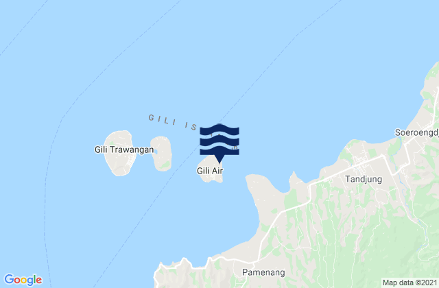 Gili Air, Indonesiaの潮見表地図