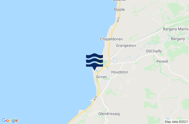 Girvan, United Kingdomの潮見表地図