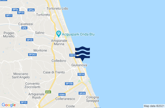 Giulianova, Italyの潮見表地図