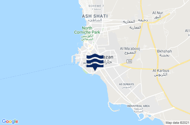 Gizan, Saudi Arabiaの潮見表地図