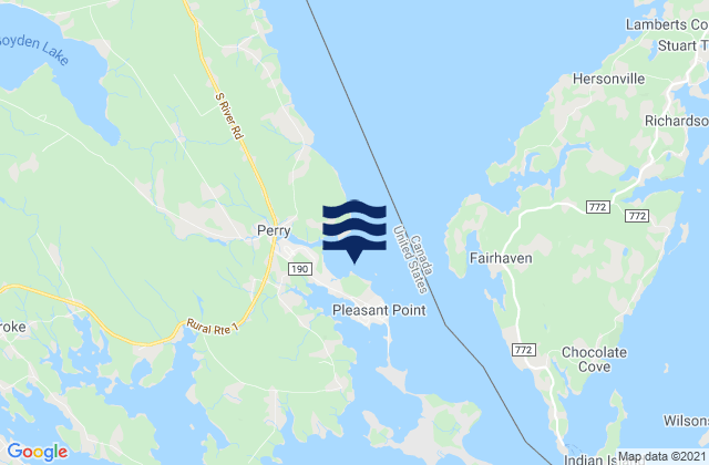Gleason Cove, Canadaの潮見表地図
